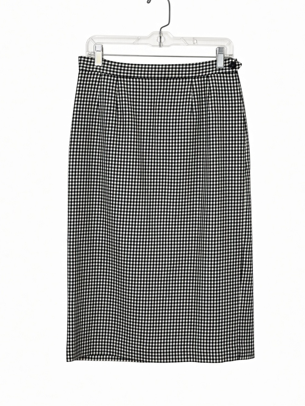 Vintage Gor-Ray Wool Houndstooth Check Pencil Skirt Size S 6-8 Made in the UK